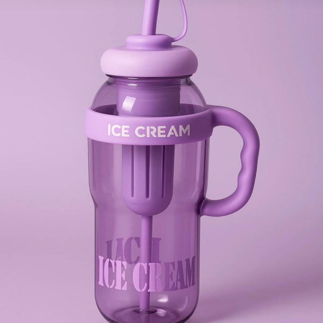 Ice Cream Yazılı Detoks Su Şişesi Filtreli Başlık 1300 ML